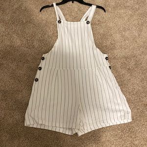 Black and white striped overalls